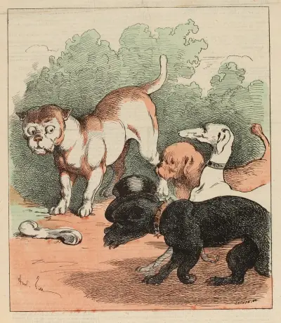 Le chien du jardinier von André Gill