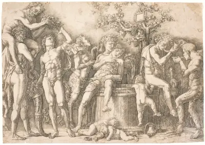 Bakkanal ved vinkarret av Andrea Mantegna