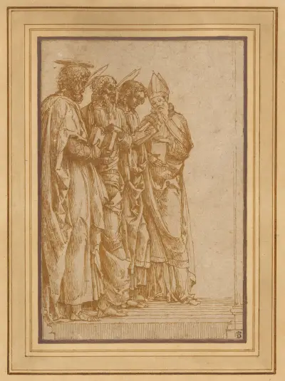 Study of Four Saints (Peter, Paul, John the Evangelist, and Zeno) av Andrea Mantegna