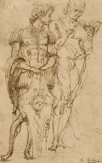 Two Standing Male Figures av Andrea Mantegna