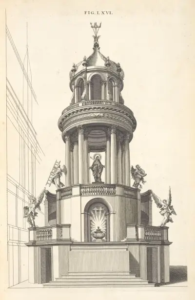 A circular design in perspective. av Andrea Pozzo