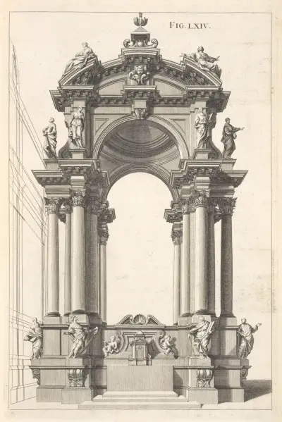 A square design in perspective. av Andrea Pozzo