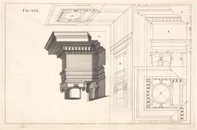 Ein ionisches Werk in Perspektive; mit der Art, das Fiktive mit der soliden Architektur zu verbinden von Andrea Pozzo