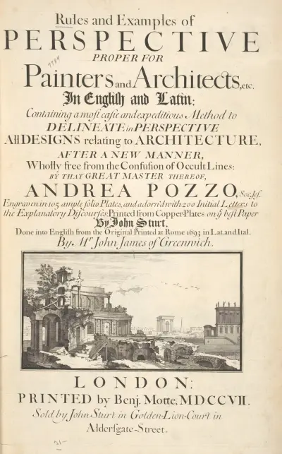 Rules and examples of perspective, proper for painters and architects, etc – Title Page av Andrea Pozzo