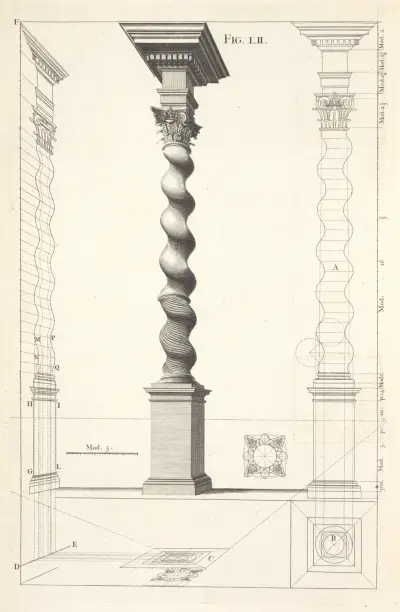 The description of a wreath’d column, of the composite order. av Andrea Pozzo