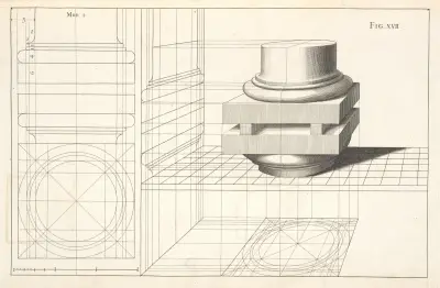 Die dorische Basis in Perspektive von Andrea Pozzo