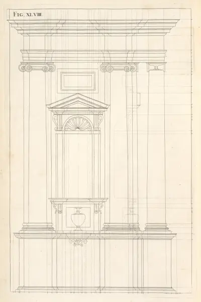 The geometrical upright of the foregoing Ionick design. av Andrea Pozzo