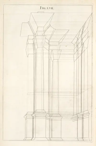 The rough draught of the following figure av Andrea Pozzo