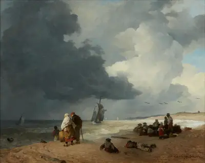 Am Strand von Scheveningen av Andreas Achenbach