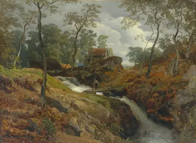 Vid vildbäcken av Andreas Achenbach