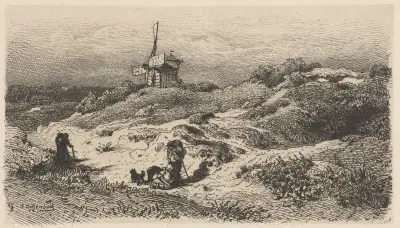Landscape with a Windmill av Andreas Achenbach