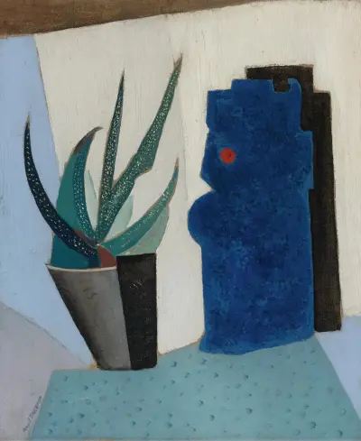 Still Life with Cactus av Ángel Zárraga
