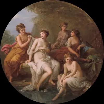 Diana und ihre Nymphen beim Baden von Angelica Kauffmann
