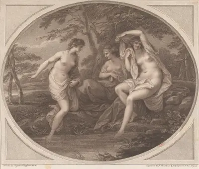Nymphs after Bathing av Angelica Kauffmann