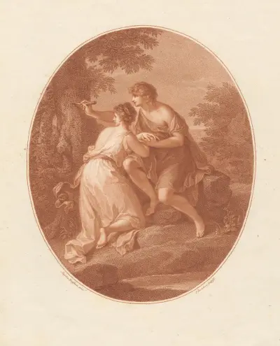 Paris and Oenone av Angelica Kauffmann