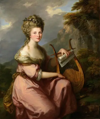 Portrait of Sarah Harrop (Mrs. Bates) as a Muse av Angelica Kauffmann