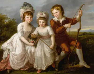 Portrait Of Three Children av Angelica Kauffmann