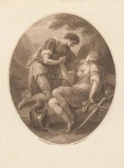 Tancred och Clorinda av Angelica Kauffmann