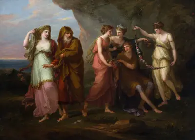 Telemakos och Kalysos nymfer av Angelica Kauffmann