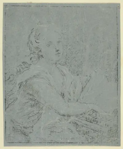 Kvinna vid spinett av Angelica Kauffmann