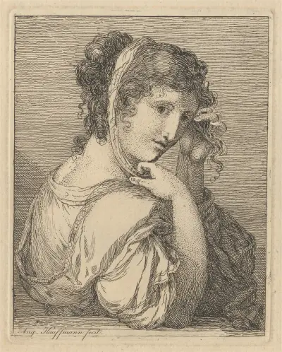 Kvinna gråtande vid en urna av Angelica Kauffmann
