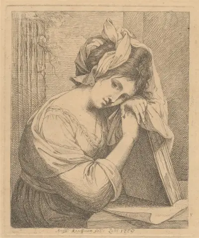 Junge Frau in Betrachtung von Angelica Kauffmann