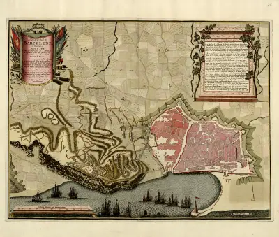 Plan der Stadt Barcelona und des Schlosses Montjuïc in Den Haag von Anna Beek