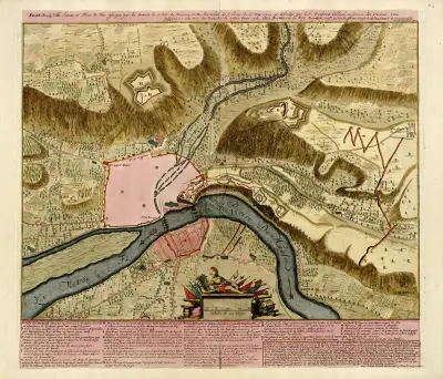 Plan der Stadt, des Schlosses und der Festung von Huy von Anna Beek