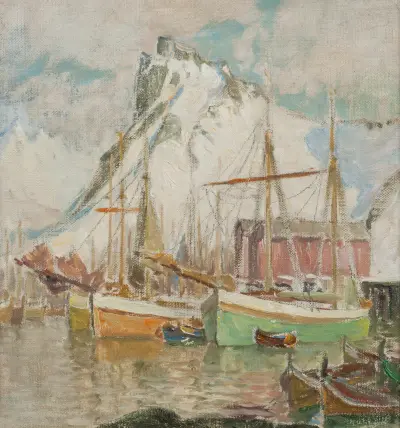V přístavu, Svolvær. Studie z Lofot, Anna Boberg