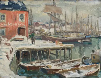 Brygga, Lofoten. Studie från Nordnorge av Anna Boberg