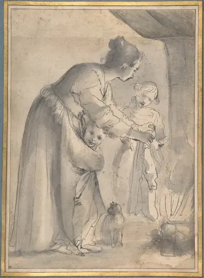 En hemmascen av Annibale Carracci