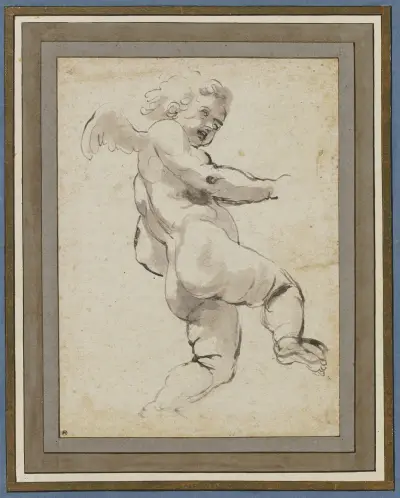 Schwebende Amorette nach rechts av Annibale Carracci