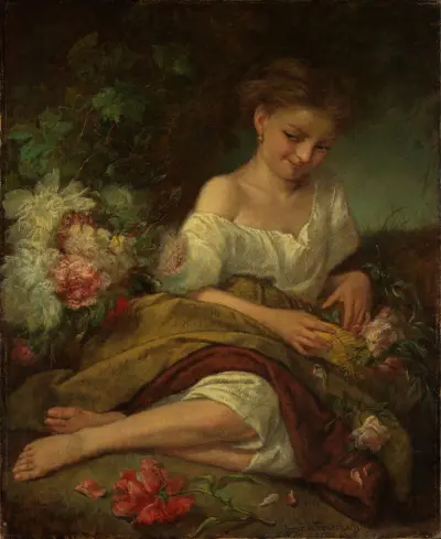 Blumenmädchen av Anselm Feuerbach