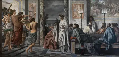 The banquet of Plato av Anselm Feuerbach