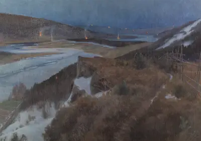 Walpurgis Night in Bergslagen, Grangärde in Dalarna, Anshelm Schultzberg