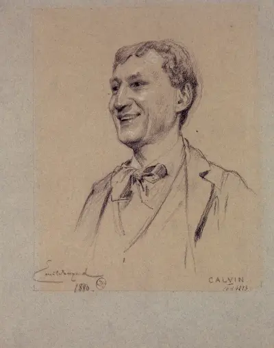 Portrait de Calvin, acteur du Palais Royal. av Émile-Antoine Bayard