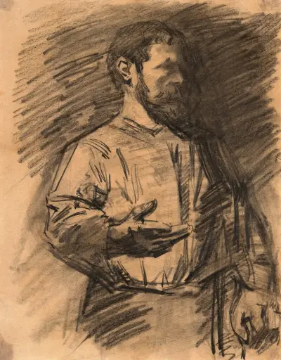 Portrait of the poet Auguste Quercy av Antoine Bourdelle