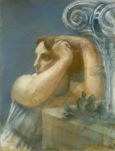 Tête de femme au chapiteau av Antoine Bourdelle