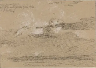 Studie av moln över bergen av Jean-Antoine Linck