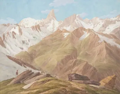 Utsikt mot Mont Blanc-massivet av Jean-Antoine Linck
