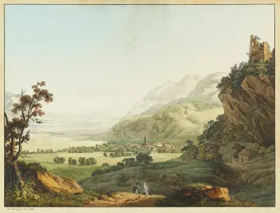 Vue de Bex av Jean-Antoine Linck