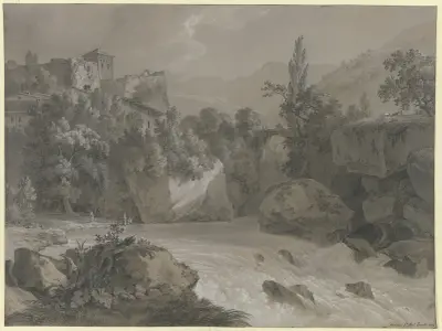 Vue de Clée, pays de Vaud av Jean-Antoine Linck