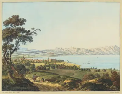 Vue de Morges av Jean-Antoine Linck