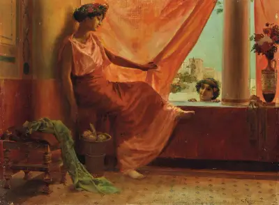 Den röda ridån i Alger av Georges Antoine Rochegrosse