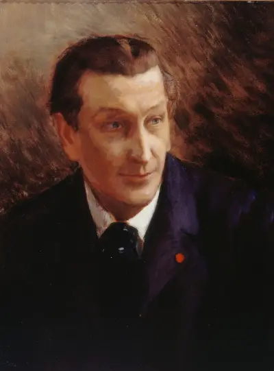 Porträtt av François Coppée (1842–1908), dramatiker och poet av Georges Antoine Rochegrosse