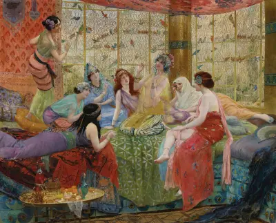 The chattering birds von Georges Antoine Rochegrosse