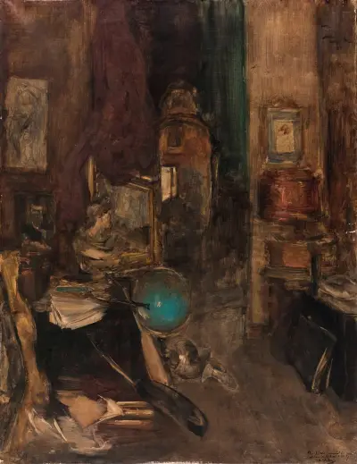 Coin d’atelier, boulevard de Clichy av Antoine Vollon