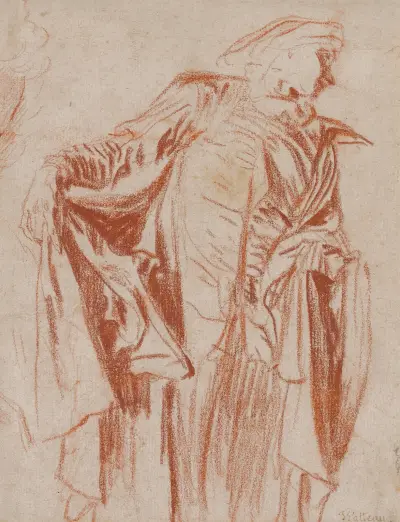 Actor Standing with Head Turned to the Right av Jean-Antoine Watteau