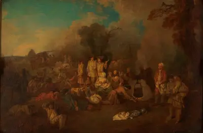 Bivouac av Jean-Antoine Watteau