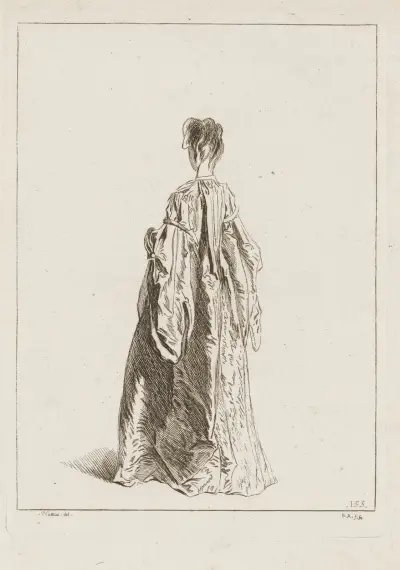 Costume Plate No. 155 av Jean-Antoine Watteau